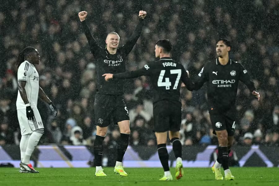 Man City survive stunning Fulham fightback as Haaland hits 100 in nine-goal thriller